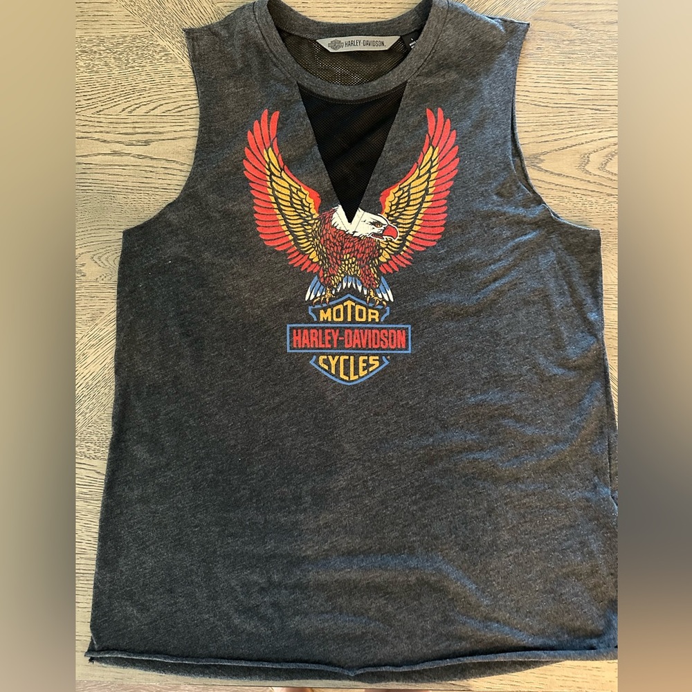 Harley Davidson Mesh Detail Tank Top L